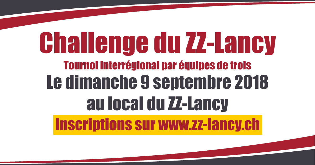 Annonce - Challenge du ZZ-Lancy sept 2018