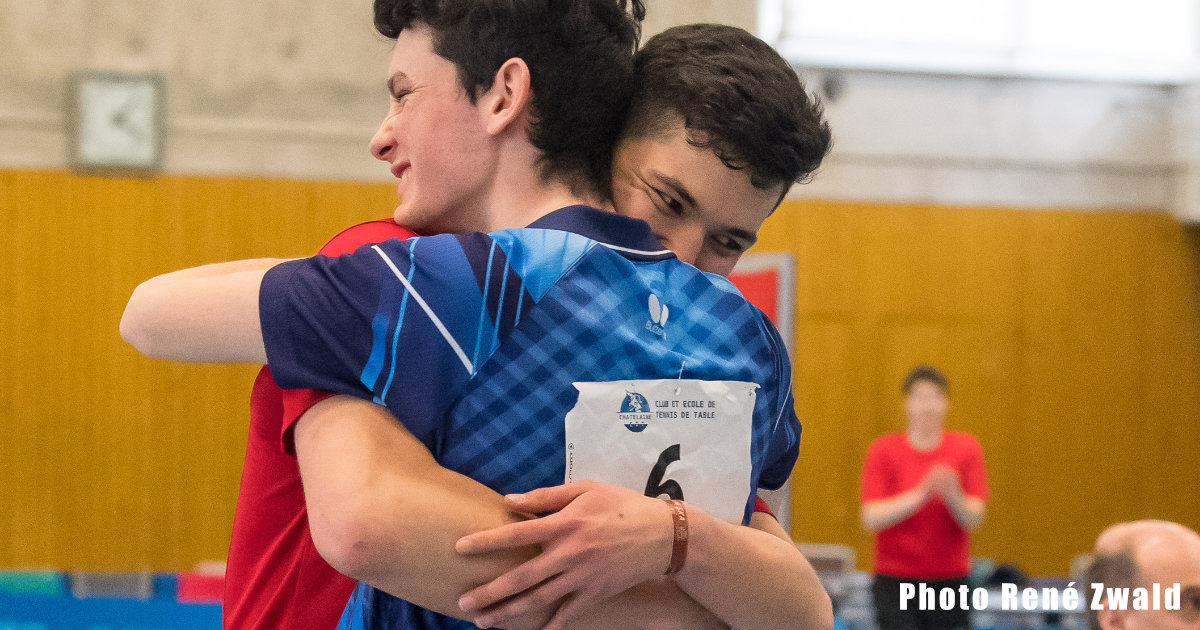 Sam Boccard et Nicolas Simonet médaillés d'or en Double Messieurs - CSE 2019 - Photo René Zwald