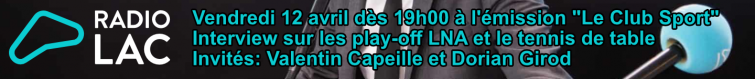 Radio Lac vendred 12 avril 2019 Le Club Sport 19h00